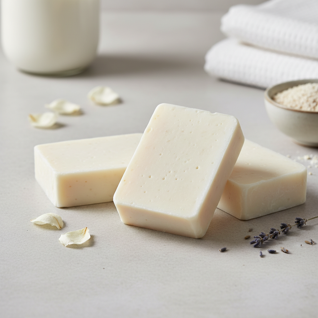 Goat Milk Soap Base bars, natural creamy white