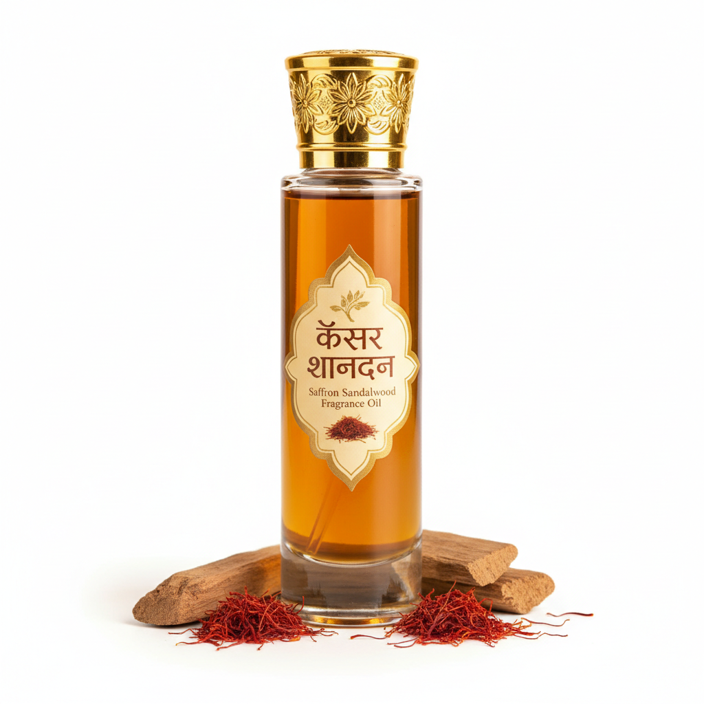 Kesar Chandan saffron sandalwood fragrance oil 100ml bottle